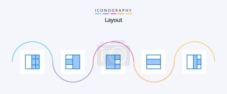 Illustration for Layout Blue 5 Icon Pack Including . - Royalty Free Image