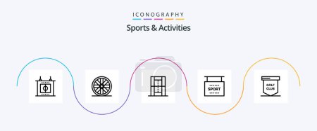 Illustration for Sports and Activities Line 5 Icon Pack Including sport. golf. pitch. game. signboard - Royalty Free Image