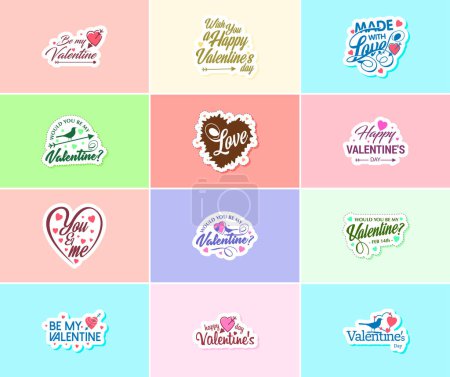 Ilustración de Valentine's Day: A Time for Romance and Passion Stickers - Imagen libre de derechos