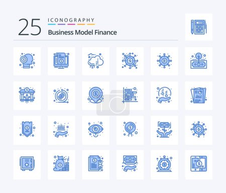 Téléchargez les illustrations : Finance 25 Blue Color icon pack including finance. distribution. price. funds. donation - en licence libre de droit
