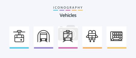 Illustration for Vehicles Line 5 Icon Pack Including . transport. . Creative Icons Design - Royalty Free Image