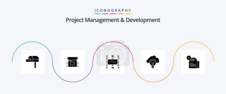 Illustration for Project Management And Development Glyph 5 Icon Pack Including focus. light. release. idea. modern - Royalty Free Image