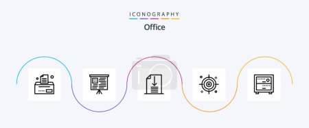 Illustration for Office Line 5 Icon Pack Including . business. office - Royalty Free Image