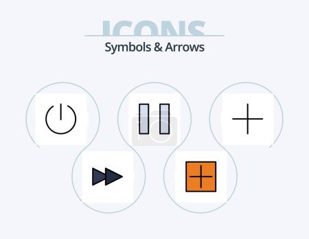 Illustration for Symbols and Arrows Line Filled Icon Pack 5 Icon Design. . off. - Royalty Free Image