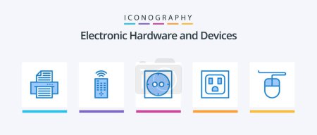 Illustration for Devices Blue 5 Icon Pack Including . hardware.. Creative Icons Design - Royalty Free Image