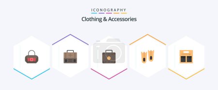 Ilustración de Clothing and Accessories 25 Flat icon pack including . . luggage. fashion. marine - Imagen libre de derechos