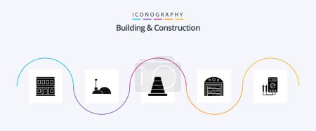 Illustration for Building And Construction Glyph 5 Icon Pack Including tester. watt. construction. amper. house - Royalty Free Image