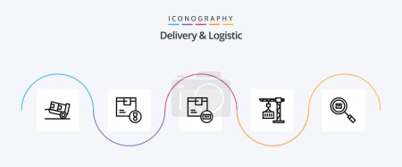 Ilustración de Delivery And Logistic Line 5 Icon Pack Including delivery. cargo. logistic. shop. delivery - Imagen libre de derechos