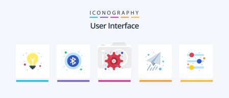 Illustration for User Interface Flat 5 Icon Pack Including . setting. user interface. plane. Creative Icons Design - Royalty Free Image