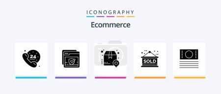 Illustration for Ecommerce Glyph 5 Icon Pack Including cash. sold sign. box. sold. shipping. Creative Icons Design - Royalty Free Image