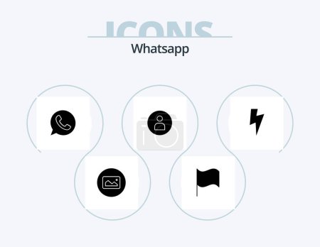 Ilustración de Whatsapp Glyph Icon Pack 5 Icon Design. ui. power. chat. ui. worker - Imagen libre de derechos