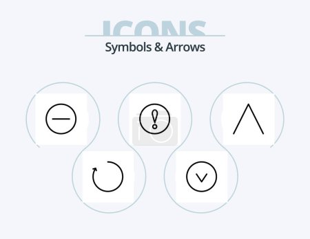 Illustration for Symbols and Arrows Line Icon Pack 5 Icon Design. . arrow. . info - Royalty Free Image