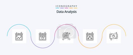 Téléchargez les illustrations : Data Analysis Line 5 Icon Pack Including analytics. web. online data. rating. seo - en licence libre de droit