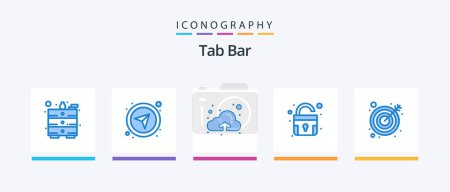 Téléchargez les illustrations : Tab Bar Blue 5 Icon Pack Including . target. up. goal. unlock. Creative Icons Design - en licence libre de droit