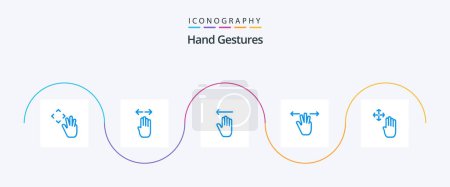 Illustration for Hand Gestures Blue 5 Icon Pack Including hand. mobile. right. hand. left - Royalty Free Image