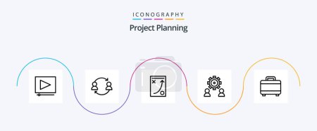 Ilustración de Project Planing Line 5 Icon Pack Including user. preference. diagram. employee. tactic - Imagen libre de derechos