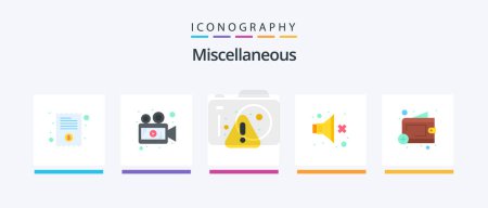 Illustration for Miscellaneous Flat 5 Icon Pack Including wallet. error. volume. no. Creative Icons Design - Royalty Free Image