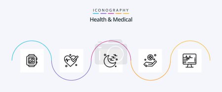 Ilustración de Health And Medical Line 5 Icon Pack Including . medical. sign. hospital. heart - Imagen libre de derechos