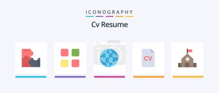 Illustration for Cv Resume Flat 5 Icon Pack Including school. education. world. science. education. Creative Icons Design - Royalty Free Image