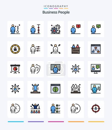 Ilustración de Creative Business People 25 Line FIlled icon pack  Such As corporate. business. corporate management. teamwork. production - Imagen libre de derechos