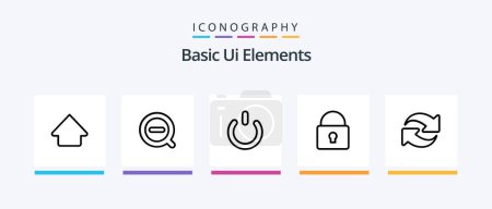 Illustration for Basic Ui Elements Line 5 Icon Pack Including globe. squares. media. shape. web. Creative Icons Design - Royalty Free Image