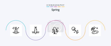 Illustration for Spring Line 5 Icon Pack Including palm. spring. flower. shovels. big - Royalty Free Image