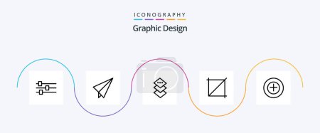 Téléchargez les illustrations : Design Line 5 Icon Pack Including . square. plus. add - en licence libre de droit