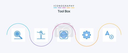 Illustration for Tools Blue 5 Icon Pack Including . tools. cursor. add - Royalty Free Image
