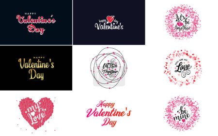 Illustration for Red flat design Valentine's Day label pack - Royalty Free Image