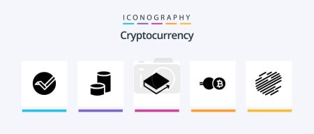 Illustration for Cryptocurrency Glyph 5 Icon Pack Including coin . crypto . lbry credits. crypto. Creative Icons Design - Royalty Free Image
