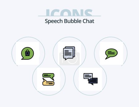 Illustration for Chat Line Filled Icon Pack 5 Icon Design. dna. process. flask. convert. lab - Royalty Free Image
