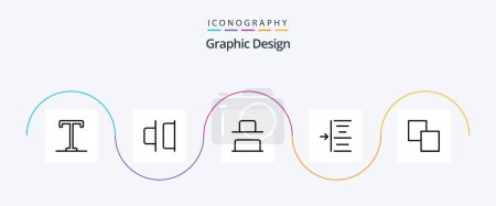 Ilustración de Design Line 5 Icon Pack Including . vertical. s. clone - Imagen libre de derechos
