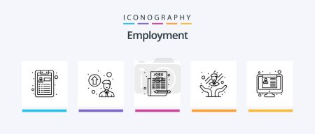 Illustration for Employment Line 5 Icon Pack Including select job. job. briefcase. employment. meeting. Creative Icons Design - Royalty Free Image