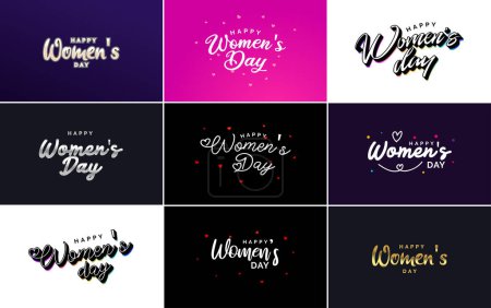 Ilustración de International Women's Day vector hand written typography background with a bold. vibrant style - Imagen libre de derechos