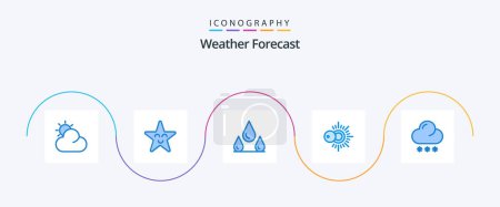 Illustration for Weather Blue 5 Icon Pack Including . sun. weather. forecast - Royalty Free Image