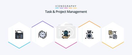 Illustration for Task And Project Management 25 FilledLine icon pack including . document. business. transfer. medal - Royalty Free Image