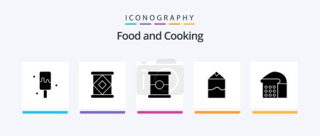Téléchargez les illustrations : Food Glyph 5 Icon Pack Including . spam. loaf. bread. Creative Icons Design - en licence libre de droit
