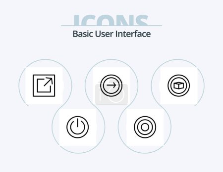 Illustration for Basic Line Icon Pack 5 Icon Design. ui. basic. settings. ux. help - Royalty Free Image