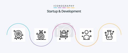 Illustration for Startup And Develepment Line 5 Icon Pack Including . man. lab - Royalty Free Image