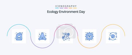 Illustration for Ecology Blue 5 Icon Pack Including process. preference. eco. gear. eco - Royalty Free Image
