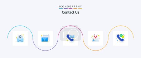 Ilustración de Contact Us Flat 5 Icon Pack Including user. identification. envelop. id. send - Imagen libre de derechos