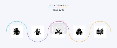 Téléchargez les illustrations : Fine Arts Glyph 5 Icon Pack Including graphic. color. clippers. circle. art - en licence libre de droit