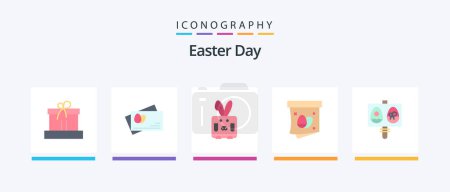 Illustration for Easter Flat 5 Icon Pack Including easter. egg. easter. holiday. gift. Creative Icons Design - Royalty Free Image