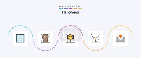 Illustration for Halloween Flat 5 Icon Pack Including address. holiday. board. halloween. cross - Royalty Free Image