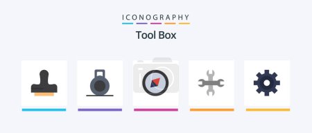 Illustration for Tools Flat 5 Icon Pack Including . tool.. Creative Icons Design - Royalty Free Image