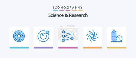 Illustration for Science Blue 5 Icon Pack Including . space. space. medicine. Creative Icons Design - Royalty Free Image