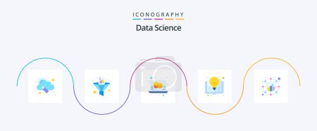 Illustration for Data Science Flat 5 Icon Pack Including analysis. idea book. funnel. idea. science - Royalty Free Image