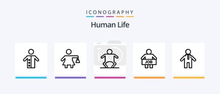 Illustration for Human Line 5 Icon Pack Including mother. kid. gun. family. murderer. Creative Icons Design - Royalty Free Image