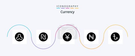 Illustration for Currency Glyph 5 Icon Pack Including . crypto . israeli. blockchain . yuan - Royalty Free Image