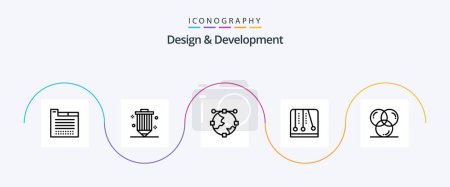 Ilustración de Design and Development Line 5 Icon Pack Including video game. game. programing. development. globe - Imagen libre de derechos